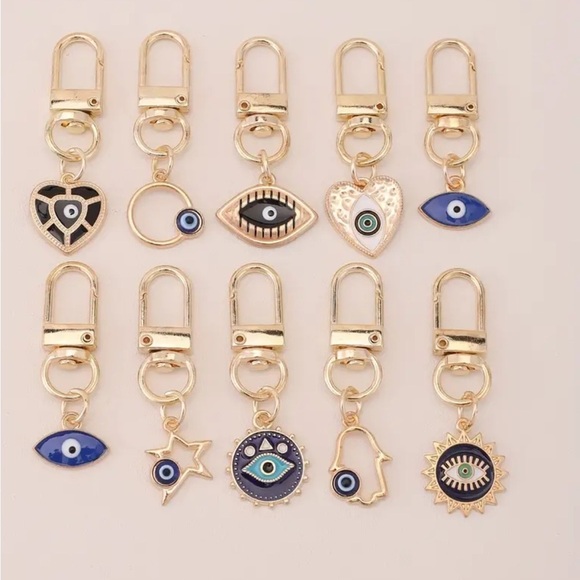 Gold and Blue Evil Eye Keychain Choose One - Picture 2 of 2